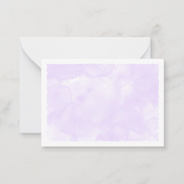 Cartão De Notas Purple Pastel Watercolor Blank All Occasion (Frente)