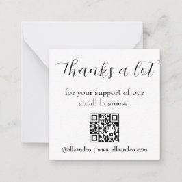 Cartão De Notas QR Thank You Modern Business Note Card