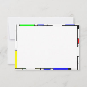 Cartão De Notas Quadrados Aleatórios Homenagem a Mondrian
