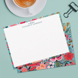 Cartão De Notas Quadro bonito Botânico Girly Floral