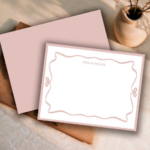 Cartão De Notas Quadro de Doodle Rosa Empoeirado Personalizado Min