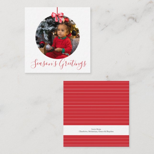 Cartão De Notas Quadro de Fotografias de Natal Personalizado MINI (Frente/Verso)