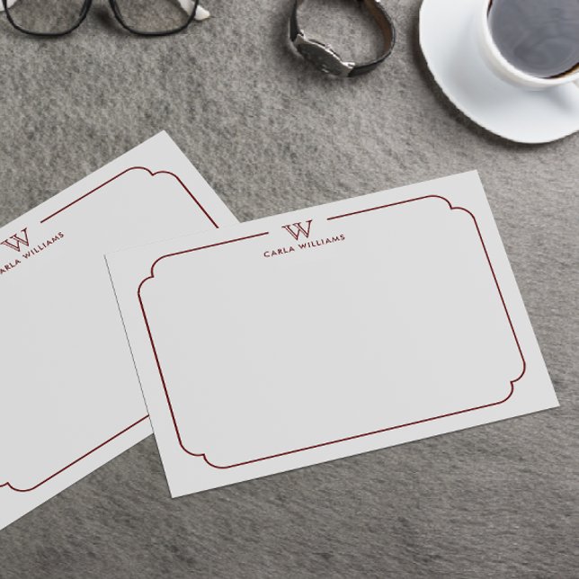 Cartão De Notas Quadro de Ornamentado da Família Formal Chic Verme (Criador carregado)