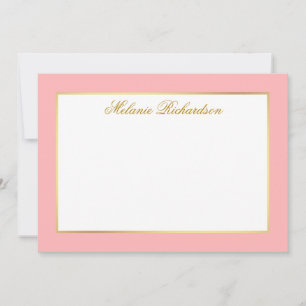 Cartão De Notas Quadro Dourado Cor-de-Rosa Elegante - Escolha Tama