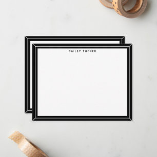 Cartão De Notas Quadro simples, preto e branco, profissional pesso