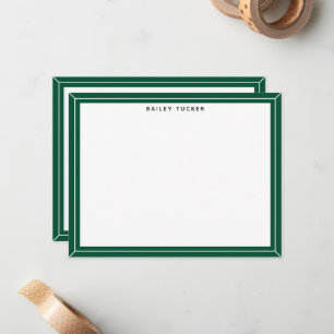 Cartão De Notas Quadro simples, verde e branco profissional pessoa