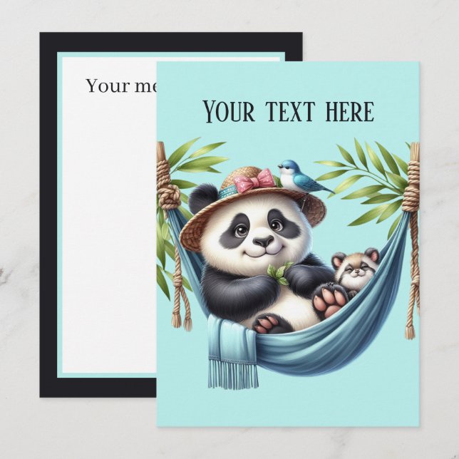 Cartão De Notas Qualquer Mamãe para propósito Bebê panda urso adic (Frente/Verso)