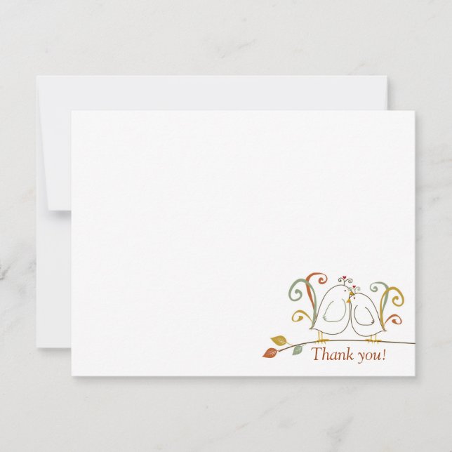 Cartão De Notas Queda De Pássaros, Obrigado, Notecards (Frente)