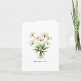 Cartão De Notas Queen Anne's Lace Floral Blank Note Card