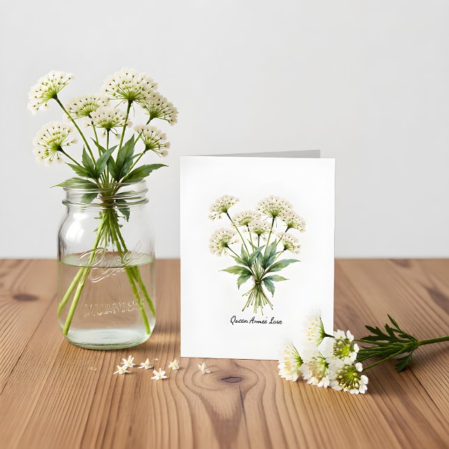 Cartão De Notas Queen Anne's Lace Floral Blank Note Card (Criador carregado)