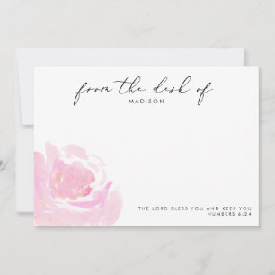Cartão De Notas Querida Escritura Personalizada Rose