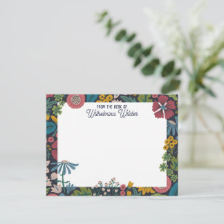 Cartão De Notas Quirky Wild Garden Flowers From the Desk of
