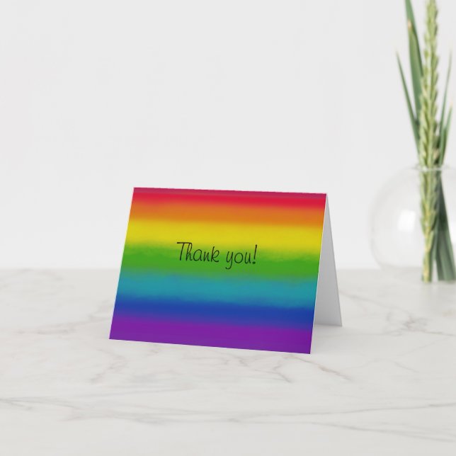 Cartão De Notas Rainbow Customizable Thank You Folded Note Card (Frente)