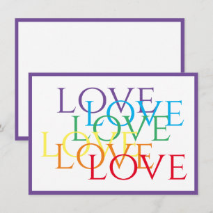Cartão De Notas RAINBOW LOVE 4.5x6.25 Placa plana / Roxo