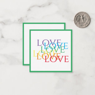 Cartão De Notas RAINBOX LOVE 2.5x2.5 Placa plana / Verde