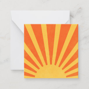 Cartão De Notas Raios de Sol Amarelo Laranja Minimalista