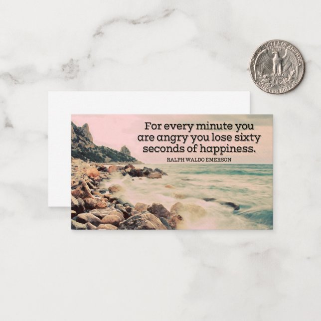 Cartão De Notas Ralph Waldo Emerson - A Felicidade Inspiracional (Frente/Verso In Situ)