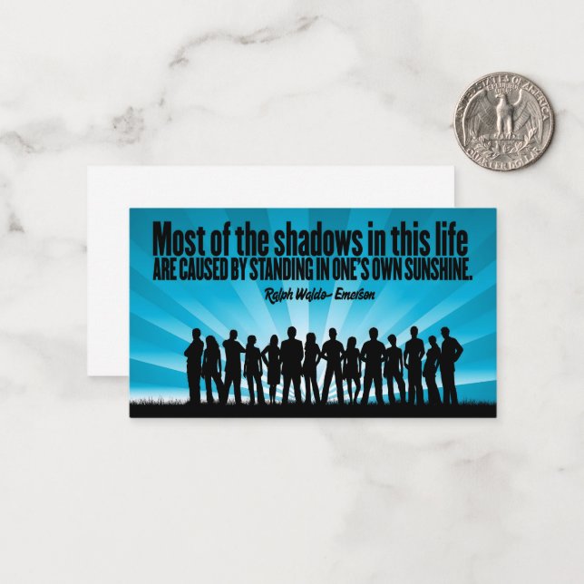 Cartão De Notas Ralph Waldo Emerson Citação Inspiracional "Sombras (Frente/Verso In Situ)