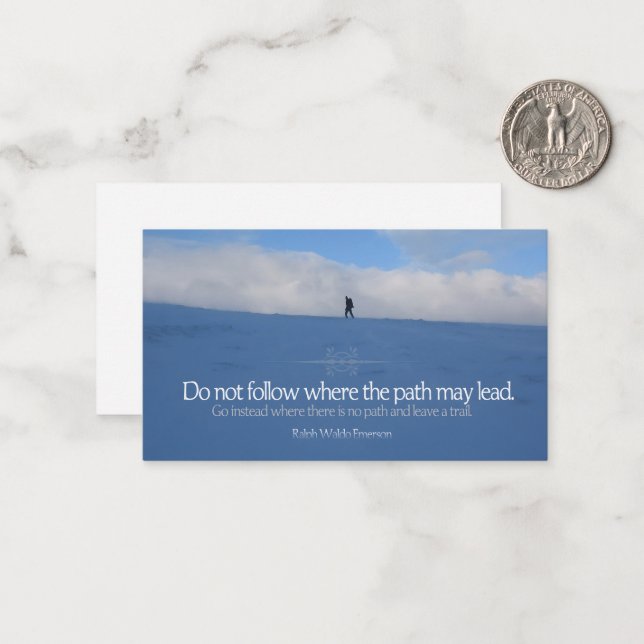 Cartão De Notas Ralph Waldo Emerson Citação Inspiracional "Trilha" (Frente/Verso In Situ)