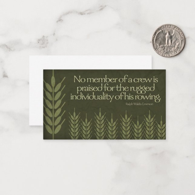 Cartão De Notas Ralph Waldo Emerson Citação Inspiracional "Tripula (Frente/Verso In Situ)