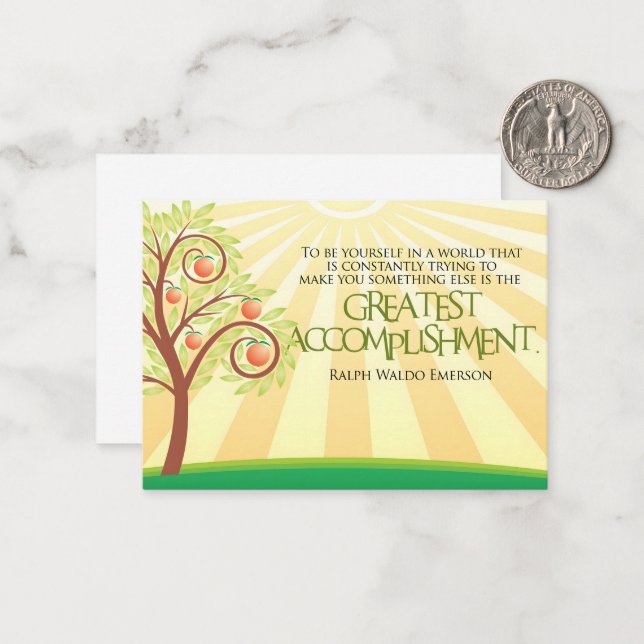 Cartão De Notas Ralph Waldo Emerson Citação Inspiracional "Você Me (Frente/Verso In Situ)