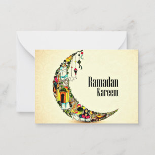 Cartão De Notas Ramadan Kareem Crescent