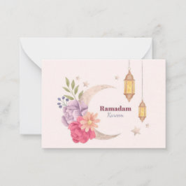 Cartão De Notas Ramadan Kareem Watercolor