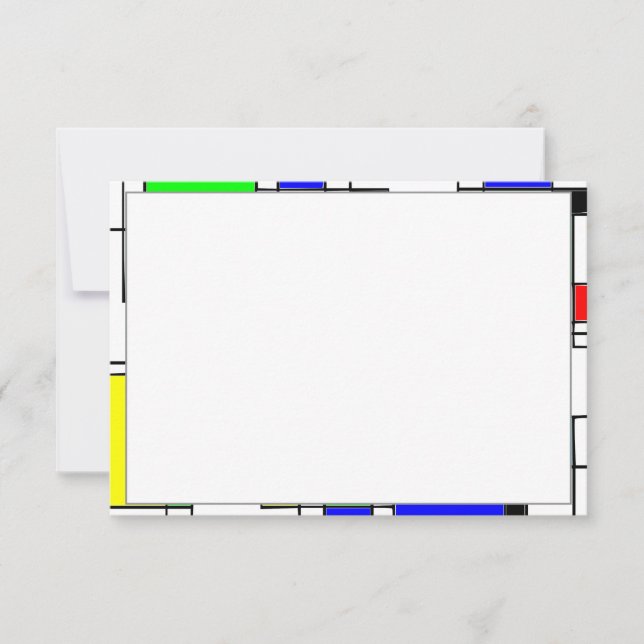 Cartão De Notas Random Squares Homage To Mondrian (Frente)