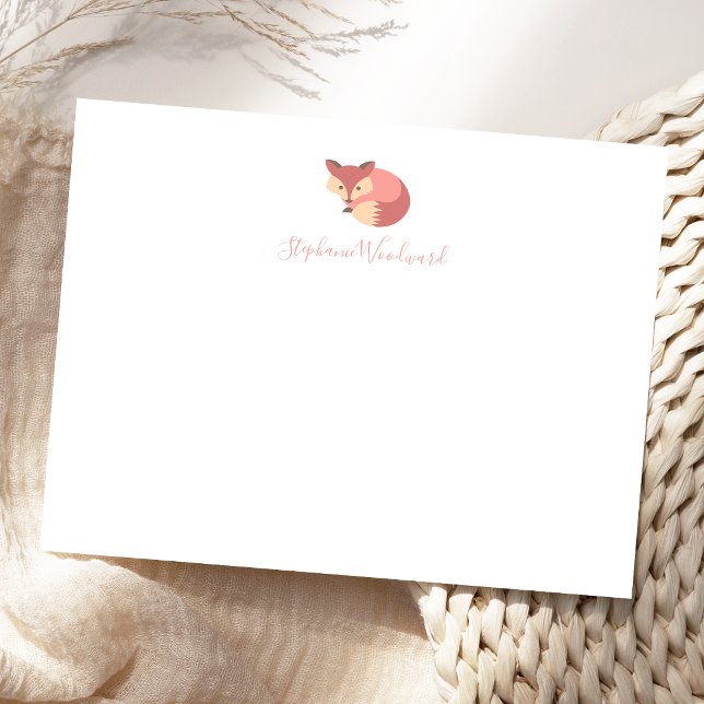 Cartão De Notas Rapariga Personalizada da Floresta Adorável (Criador carregado)
