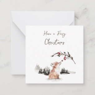 Cartão De Notas Raposa de Animais de Natal