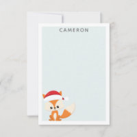 Raposa de Natal Fofa com Chapéu de Papai Noel Bege