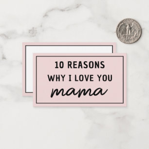 Cartão De Notas Razões pelas quais eu amo você Mamãe Dia das Mães