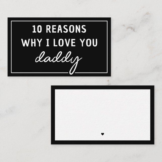 Cartão De Notas Razões pelas quais eu amo você Papai Dia dos Pais  (Frente/Verso)