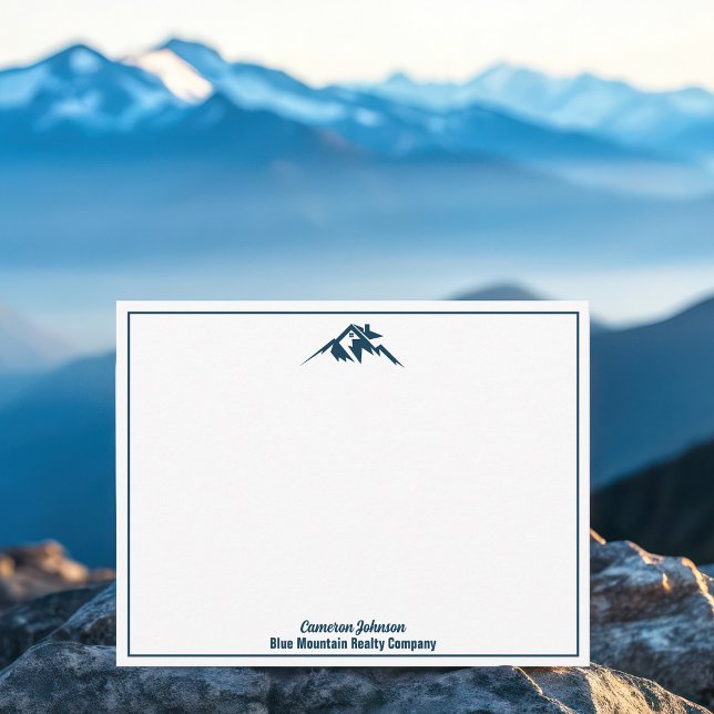 Cartão De Notas Realce Personalizado da Empresa Imobiliária Blue M (Criador carregado)