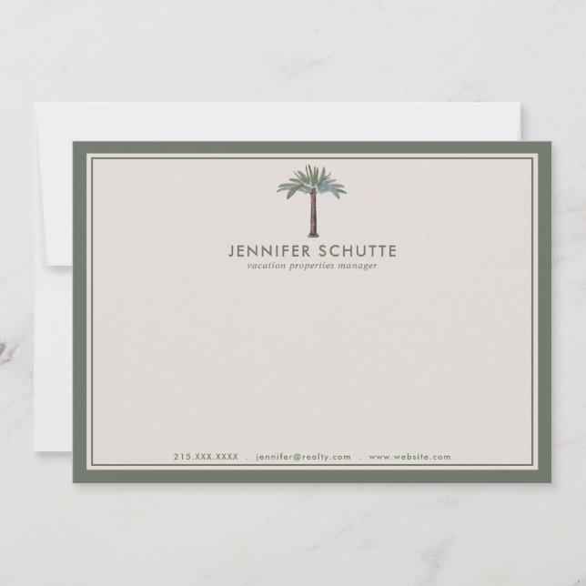 Cartão De Notas Realtor de Alugueres Personalizados de Férias da Á (Frente)