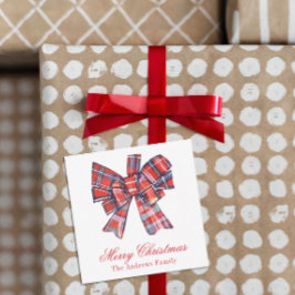 Cartão De Notas Receptáculo de Arco de Xadrez Red Tartan Natal