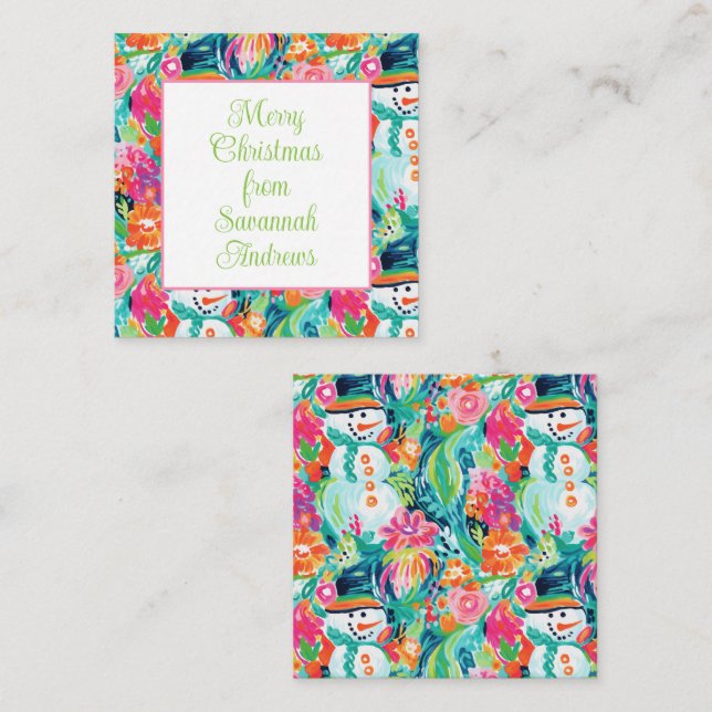 Cartão De Notas Receptáculo de Enfeites de natal de Palm Brilhante (Frente/Verso)