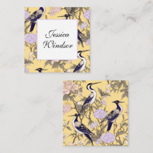 Cartão De Notas Receptáculo de Presente de Egrete Floral Amarelo C