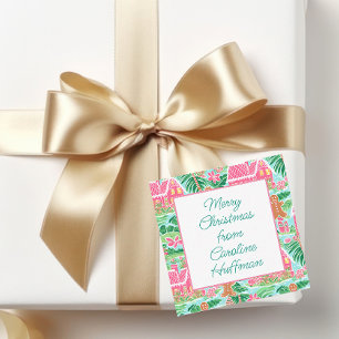 Cartão De Notas Receptáculo de presentes de pão de Natal rosa