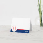 Cartão De Notas Red Blue Baseball Personalized Folded<br><div class="desc">Your sports fan will love these modern blue and red baseball personalized folded note cards. Great for sending thank you notes!</div>
