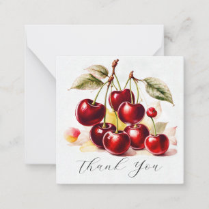 Cartão De Notas Red Cherries Obrigado