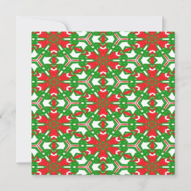 Cartão De Notas Red, White e Green Kaleidoscópios (Frente)