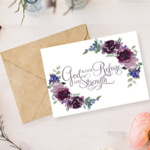 Cartão De Notas Refúgio e força floral roxo
