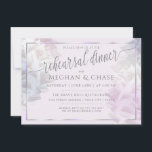 Cartão De Notas Rehearsal Dinner | BOHO Lilac Ombré Ruffles<br><div class="desc">Rehearsal Dinner | Cujos tons de Lilac Ombré Ruffles com caligrafia moderna dão a esta suíte de casamento Boêmia de Nova Idade que atrapalha vanguarda. Design original por ©WhimsicalArtwork™ Uma combinação de caligrafia de script, combinada com um layout de texto minimalista e contemporâneo, faz dele um pacote de casamento de...</div>