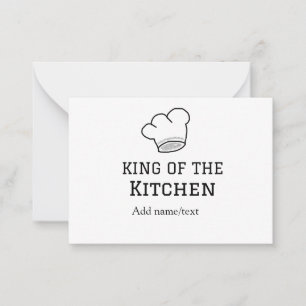 Cartão De Notas Rei do cozinhar do cozinheiro da cozinha adiciona