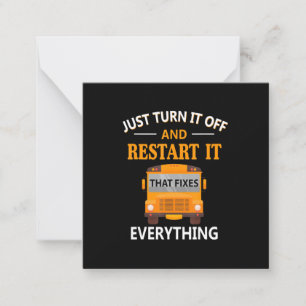 Cartão De Notas Reinicie Isso Corrige Tudo Motorista de Ônibus Esc