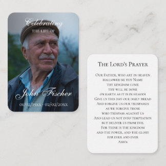 Cartão De Notas Religious funeral prayer with photo sympathy card