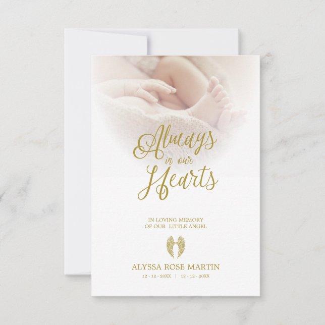 Cartão De Notas Remember Little Angel Beloved Ones Passed Away (Frente)