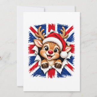 Cartão De Notas Rena de Natal Britânica