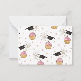 Cartão De Notas Reparador de Boné de formatura Rosa de Graduação
